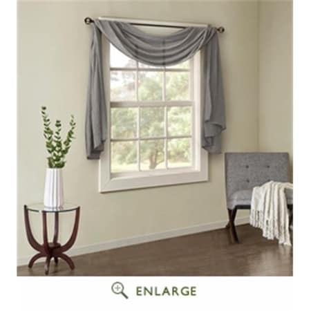 Madison Park Madison Park MP40-4504 42 x 144 in. Harper Solid Crushed Scarf Sheer; Grey MP40-4504